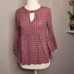 pink and blue altar'd state long sleeve top